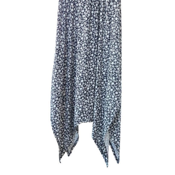 Derek Heart XL Empire‎ Waist Black White Floral Crochet Handkerchief Midi Dress - Picture 8 of 13